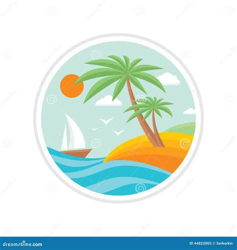 summer holiday creative logo sign  flat design style stock vector illustration