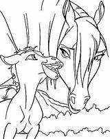 Horse Coloring Spirit Pages Stallion Cimarron Rain Cute Rearing Coloringpagesonly sketch template