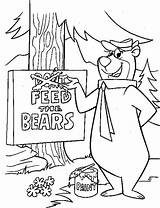 Coloring Yogi Bear Pages Coloringpages1001 Gif Jellystone sketch template