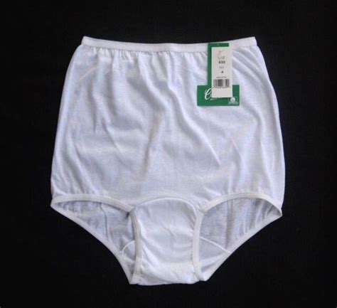 4 wide gusset white panties cotton sz 6 carole made in usa s style 636