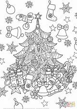 Zentangle Christmas Tree Coloring Pages Owl Supercoloring Para Colorear Drawing Printable Navidad Dibujo Guardado Desde sketch template