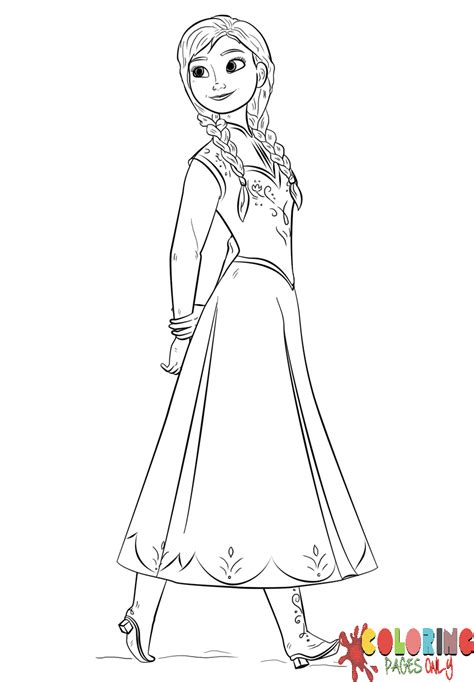 princess frozen anna coloring page  printable coloring pages