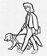 Dog Coloring Blind Walking Pages Woman People Helping Disability Disabilities Clipart Drawing Colouring Kids Cliparts Color Disable Clip Activity Sheets sketch template
