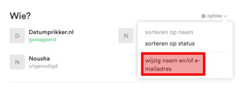 naam enof  mailadres wijzigen als deelnemer helpdesk datumprikkernl