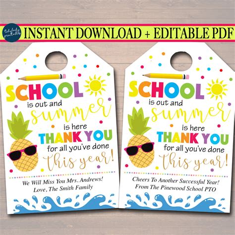 teacher appreciation gift tags printables printable word searches