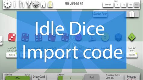 idle dice import code youtube