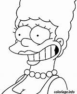 Simpson Marge Maquillee Colorir Smiling Smooth Coloriages sketch template