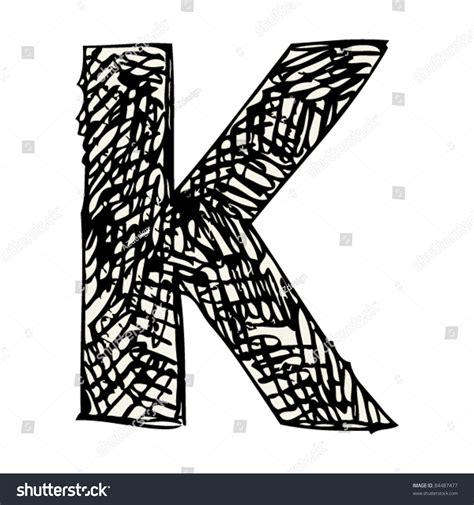 scribble alphabet doodle letter  stock vector illustration
