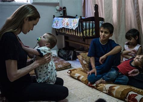 Angelina Jolie Visits Syrian Refugees In Jordan
