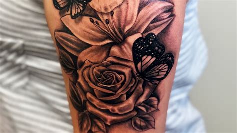 rose  tiger lily tattoo