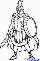 Roman Soldier Drawing Warrior Draw Spartan Step Sketch Coloring Soldiers Drawings Helmet Pages Easy Cloak Dragoart Color Drawn Ancient Rome sketch template