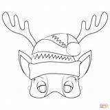 Tegninger Maske Reindeer Farvelægning sketch template