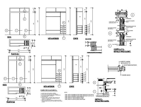 interior design cad drawingsatwardrobe detail  section dwg files