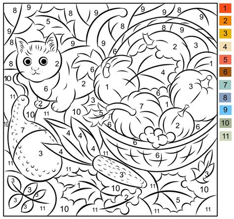 nicoles  coloring pages color  number autumn