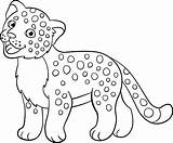 Jaguar Cute Coloring Pages Baby Smiles Little sketch template