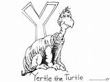 Turtle Yertle Coloring Seuss Dr Letter Printable Pages Kids Color sketch template