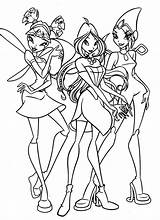 Winx Coloring Children Pages Color Simple Kids sketch template
