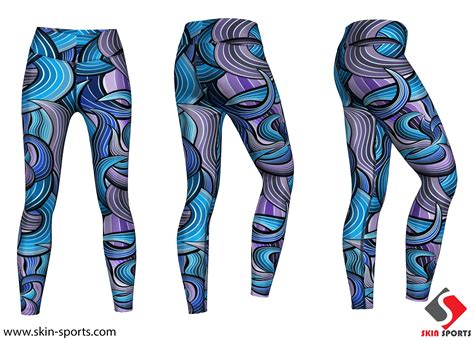 Women Fitness Leggings Made Of Sublimation Printed Lycra Fabric Flat