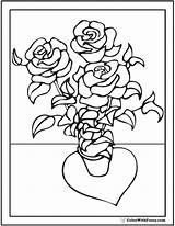 Rose Coloring Pages Bush Pot Pdf Kids Potted Printables Colorwithfuzzy sketch template
