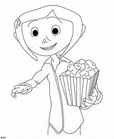 Coraline Popcorn Cumpleaños Páginas Hojas Número Insertion Codes sketch template