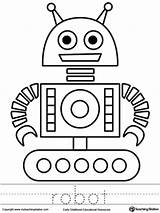 Robot Coloring Pages Tracing Robots Preschool Worksheets Kids Worksheet Word Frog Printable Kindergarten Crafts Printables Trace Name Myteachingstation Measuring Theme sketch template