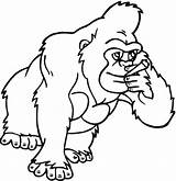 Gorilla Coloring Pages Clipart Gorillas Primate Printable Cartoon Drawing Mountain Cliparts Categories Animals Supercoloring Apes Use Presentations Projects Websites Reports sketch template