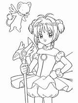 Coloring Sakura Pages Card Cardcaptor Captor Cardcaptors Cartoons Anime Fairy Kids Pretty Da Fun Sheets Advertisement Comics Library Clipart Choose sketch template