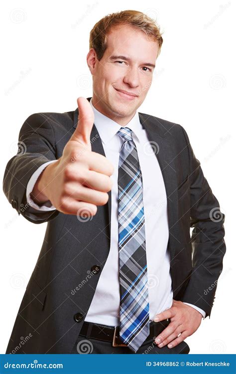 business man holding  thumbs  stock photography image
