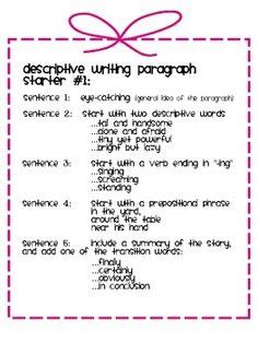 descriptive writing unit paragraph writing writing