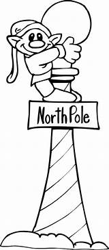 Coloring Elf Pole Christmas North Pages Drawing Sign Printable Light Reindeer Printables Shelf Colouring Santa Color Drawings Post Elfs Elves sketch template