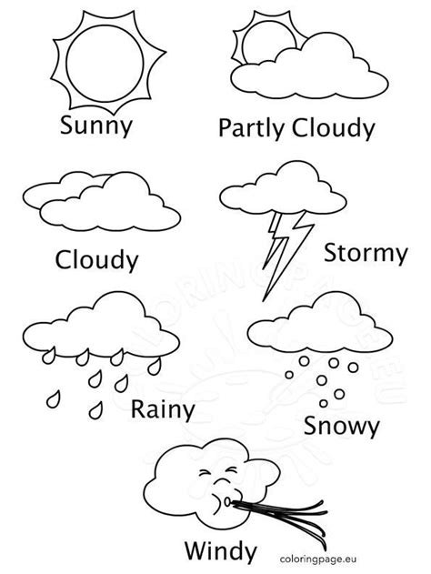 weather coloring page collection coloring home