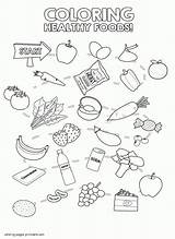 Healthy Coloring Food Pages Printable Unhealthy Foods Drawing Print Kids Eating Preschoolers Chart Getdrawings Pretty Davemelillo Boys Girls sketch template
