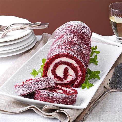 sugared red velvet cake roll recipe taste  home