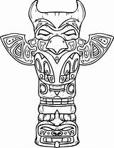 Native Coloring American Pages Totem Sculptures Symbols Poles Amazing Printable Color Print Getdrawings Getcolorings Netart Hatchet sketch template