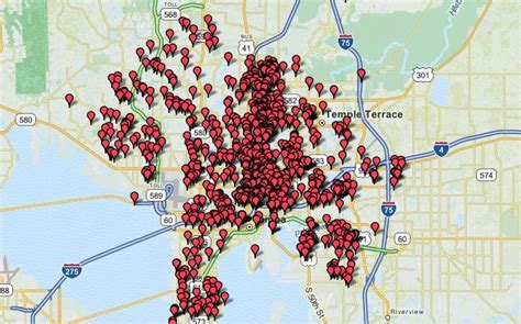 A Map Of Registered Sex Offenders Living In Tampa Florida