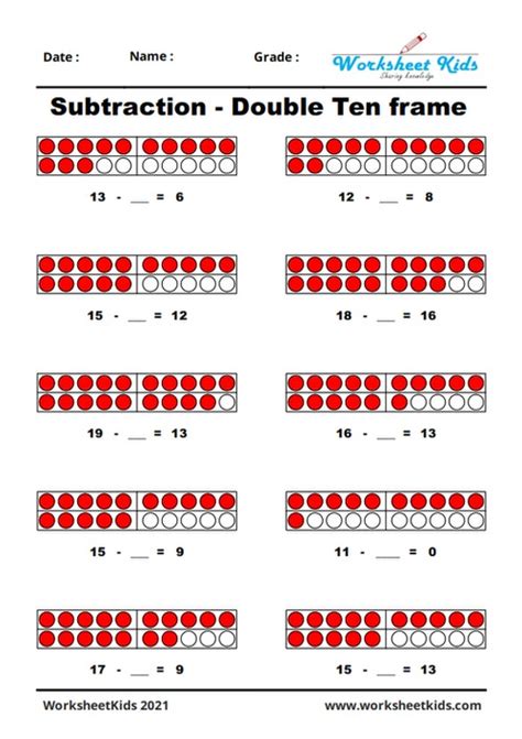 subtract   worksheets  learning subtracting numbers