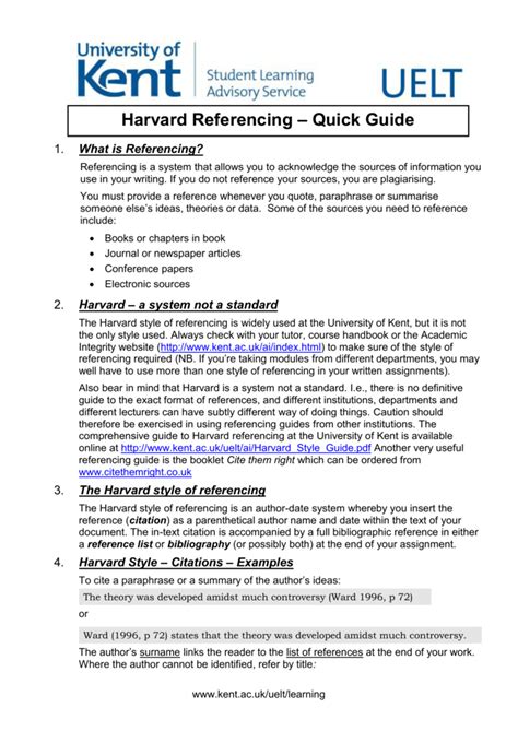 harvard referencing quick guide