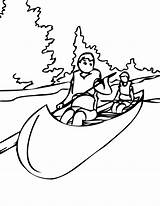 Canoe Coloring Drawing Pages Boat Paddle Rowing Silhouette Summer Sports Getdrawings Clipart Popular Designlooter sketch template