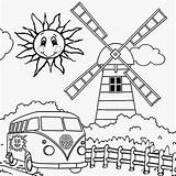 Coloringhome Hippy Windmill sketch template
