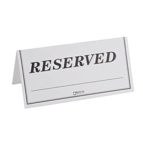 printable reserved table signs template tent  intended