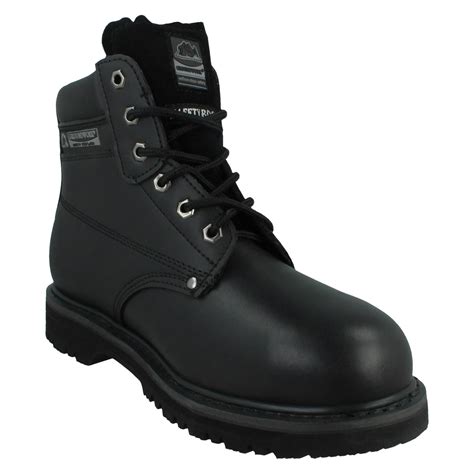mens groundwork steel toe cap lace  oil resistant leather safety
