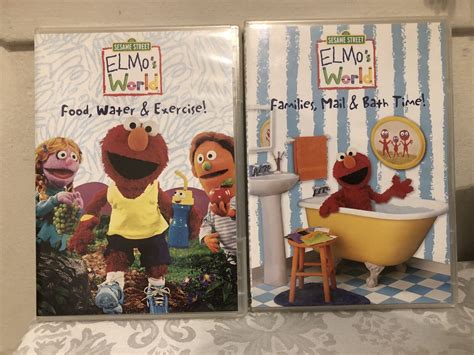 elmos world food water exercise families mail bath time lot