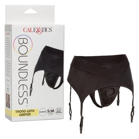 boundless thong with garter s m black sex toys and adult novelties