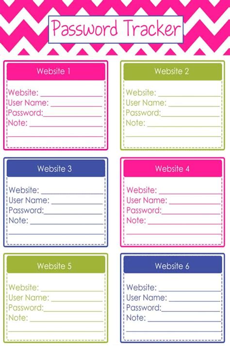password trackers  password keeper printable pdfs