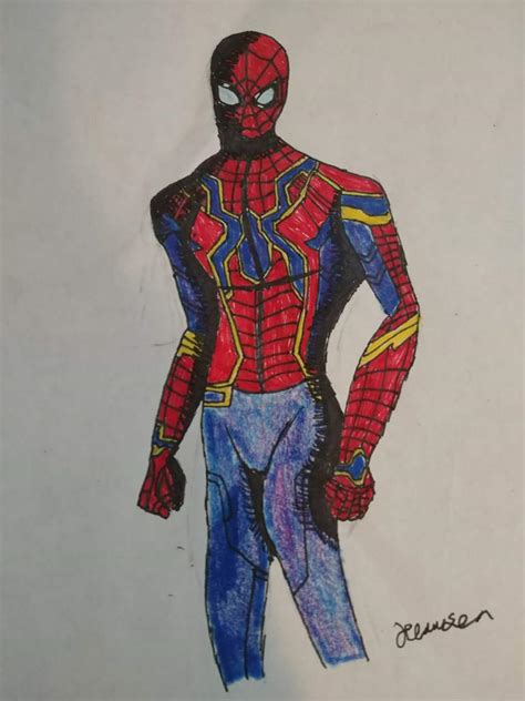 iron spider drawing spidey pool amino
