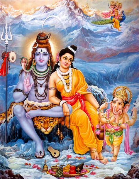 shiva parvati with sons ganesha