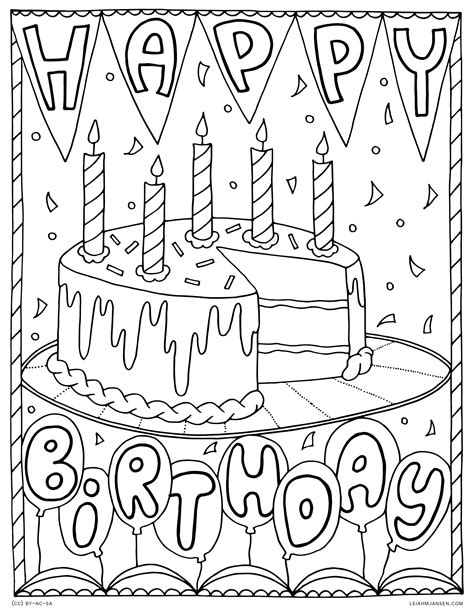 printable happy birthday coloring pages  printable happy