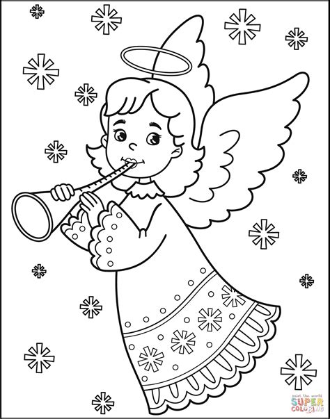 christmas angel coloring page  printable coloring pages