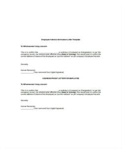 employment verification letter template word sample format top