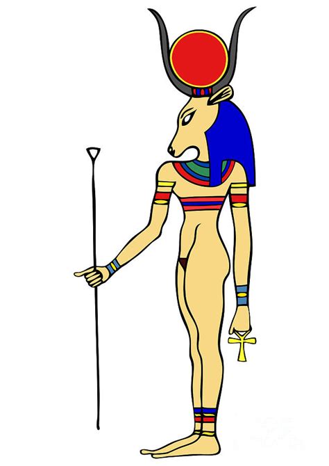 God Of Ancient Egypt Hathor Digital Art By Michal Boubin
